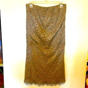 Karen Sambos Vintage strapless embroidered lace dress